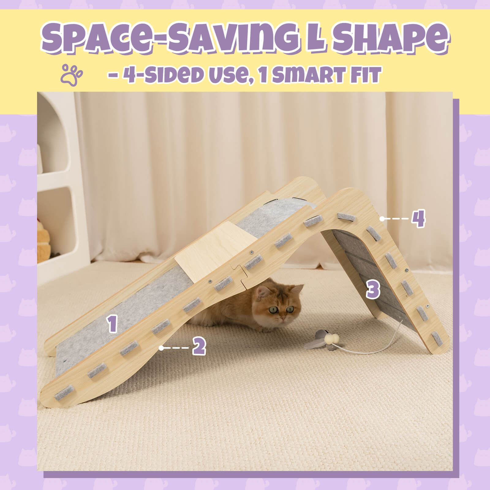 Modern Felt L-Shape Cat Scratcher