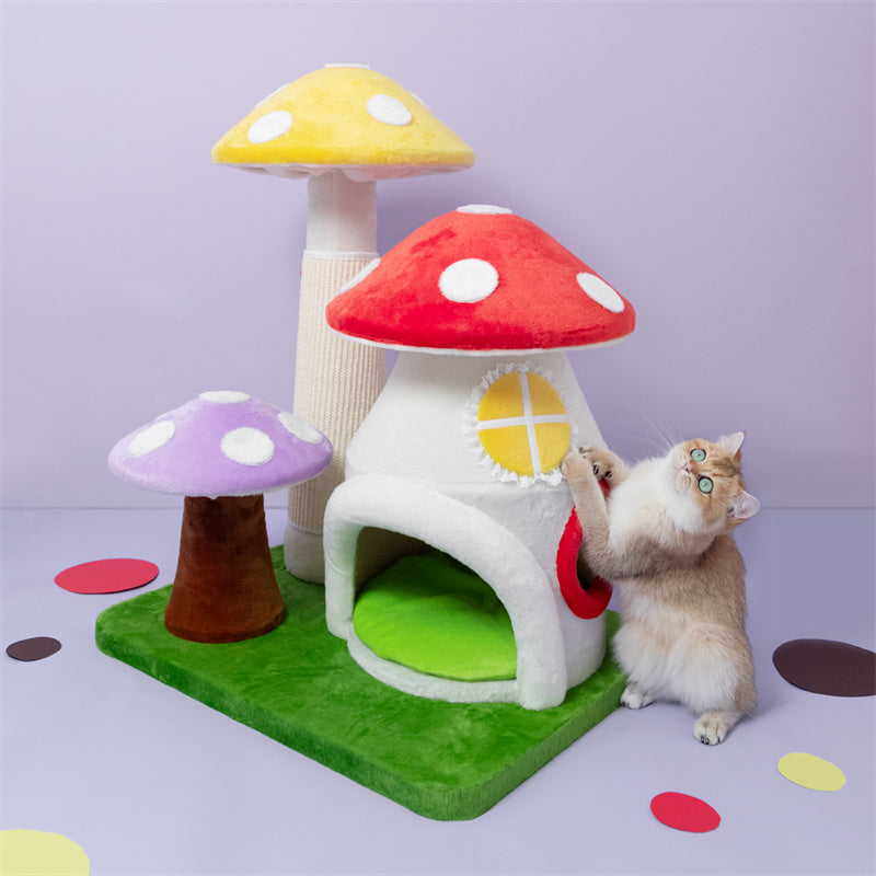 Magic Mushroom Cat Tree