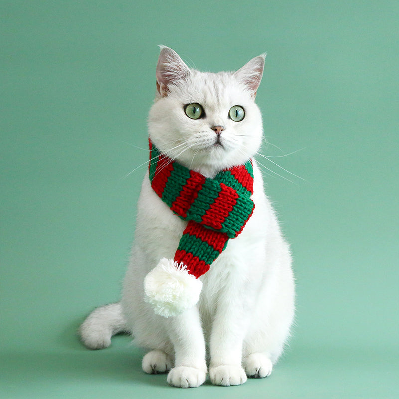 Knitted Striped Cat Scarf