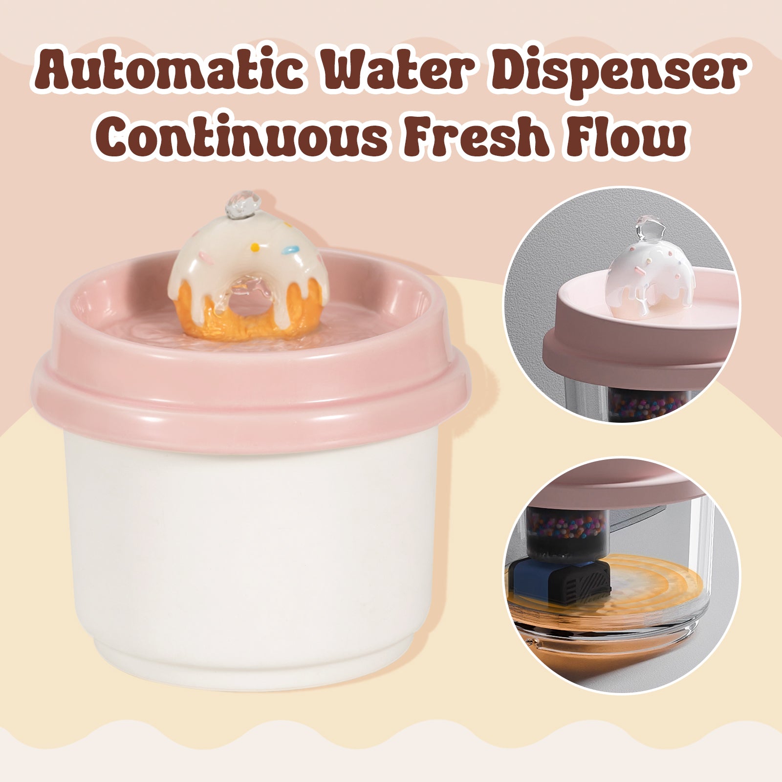 42oz Donut Style Cat Water Fountain