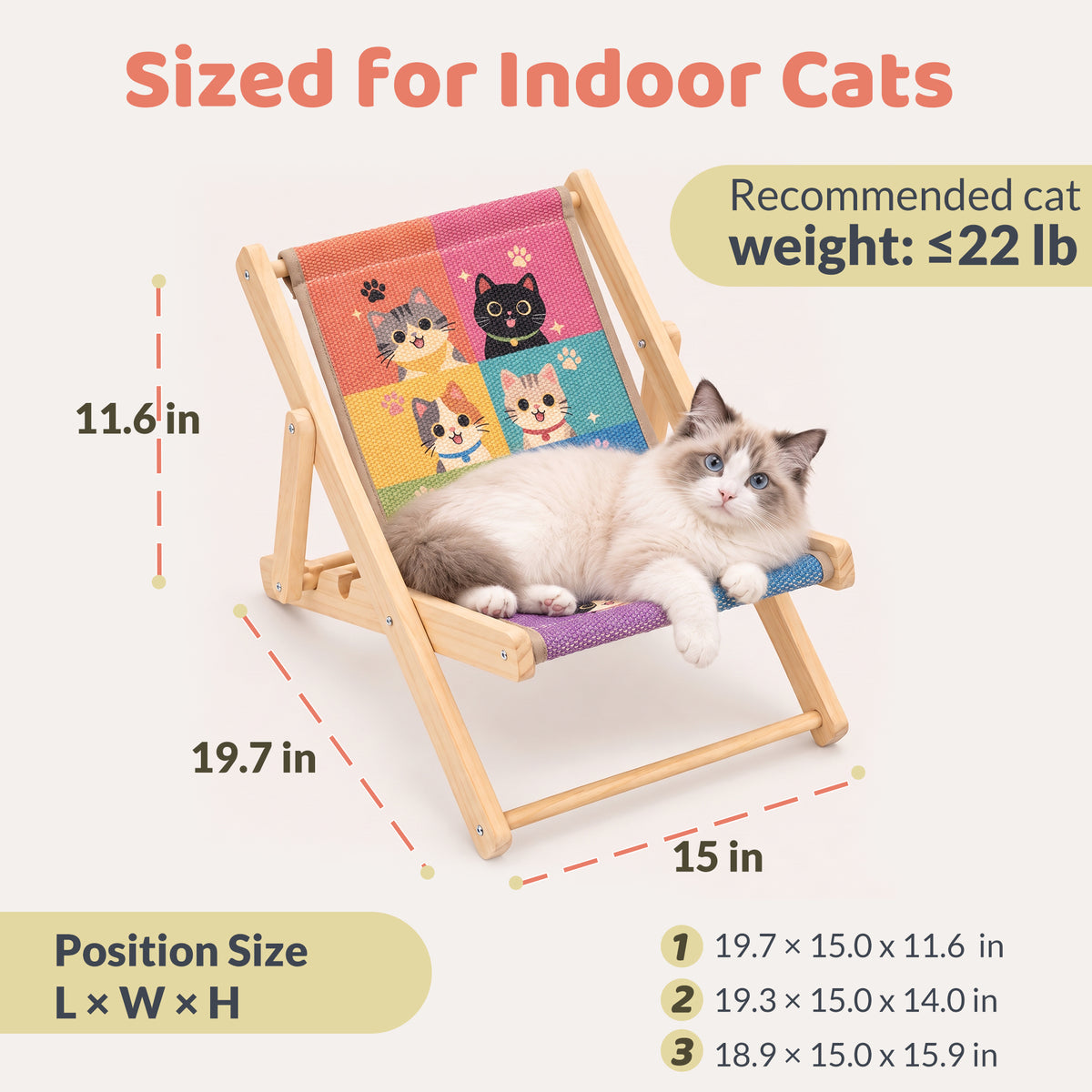 Foldable Cat Lounge Chair With Scratching Surface