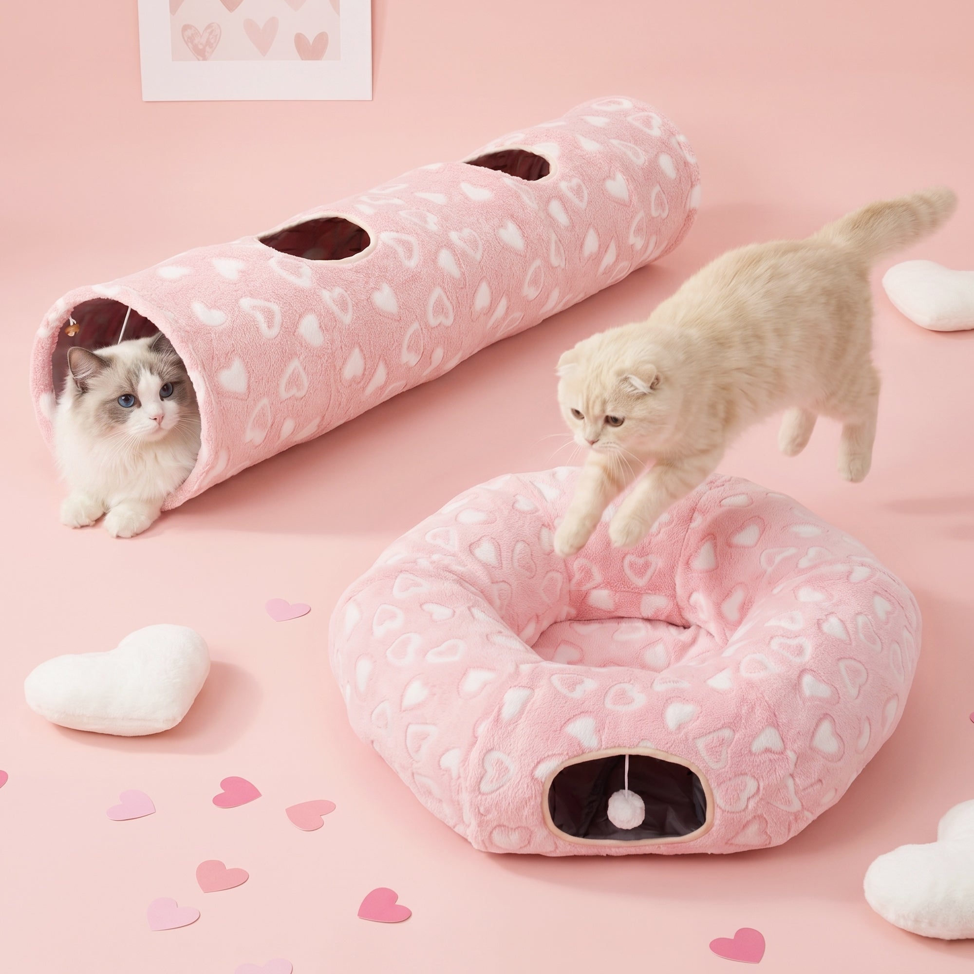 Sweetheart Snuggle Cat Tunnel Bed