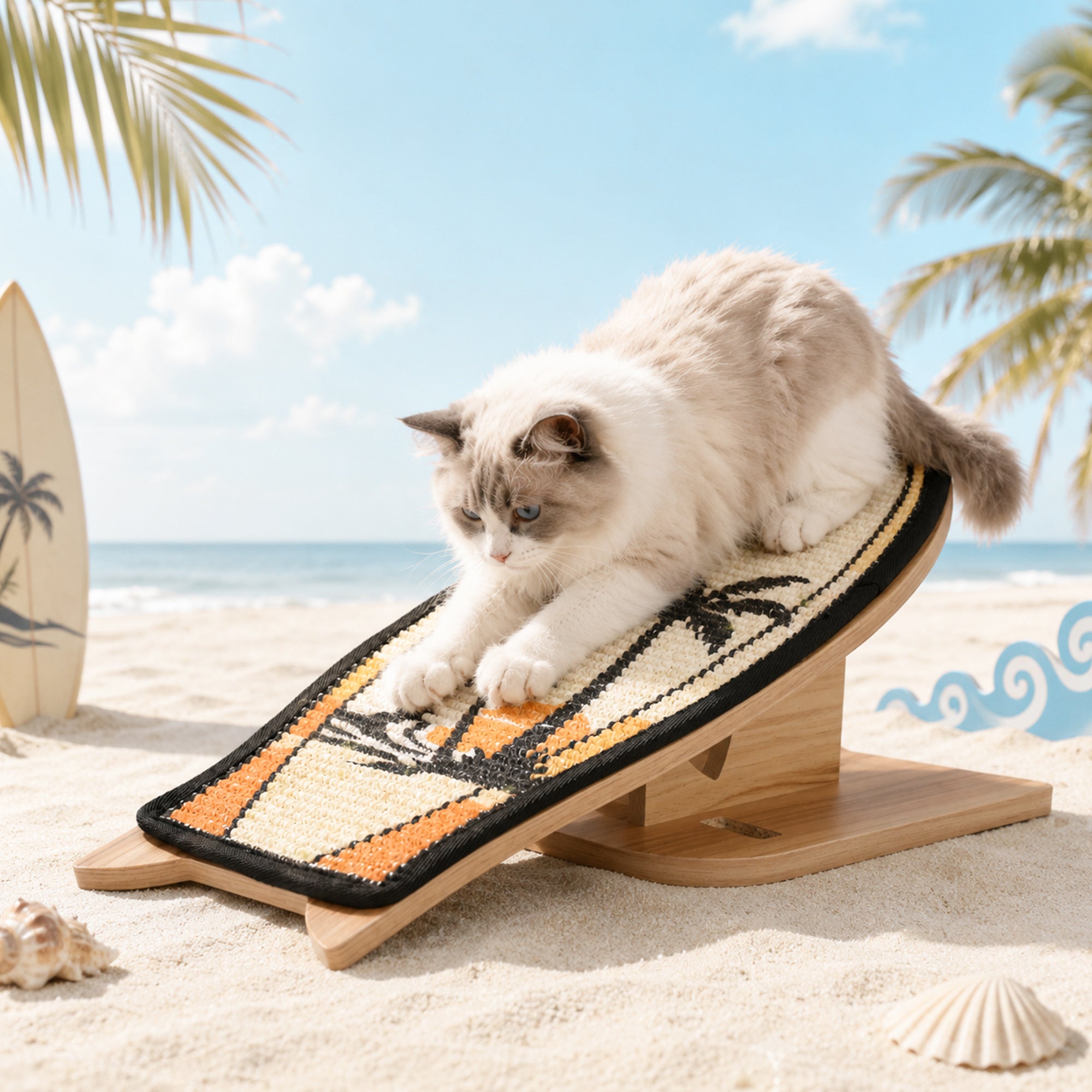 Sunset Palm Convertible Cat Scratcher – Happy & Polly