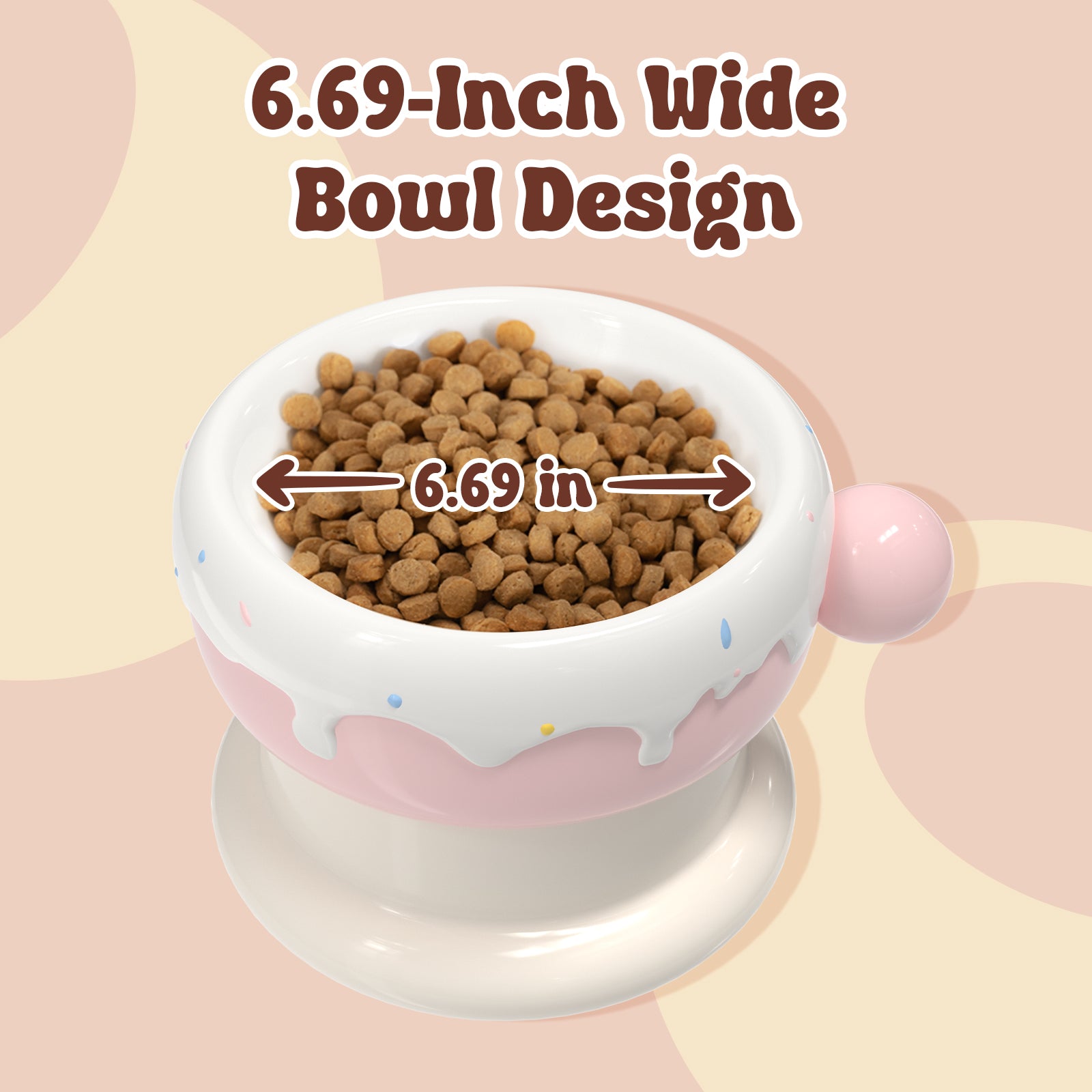 27oz Donut Style Cat Bowl Set