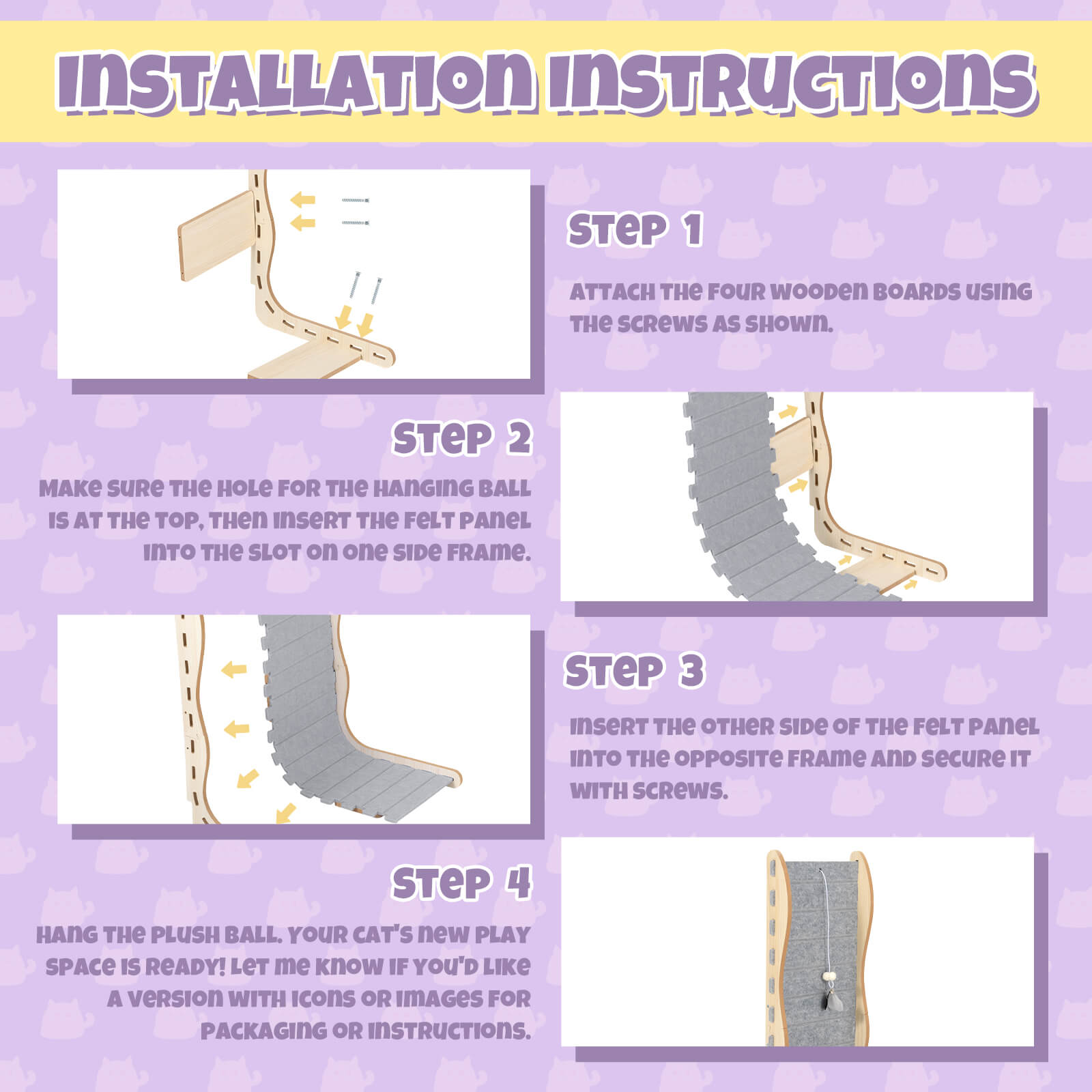 Modern Felt L-Shape Cat Scratcher