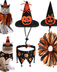 Pumpkin Cat Hat and Bib Combo Set
