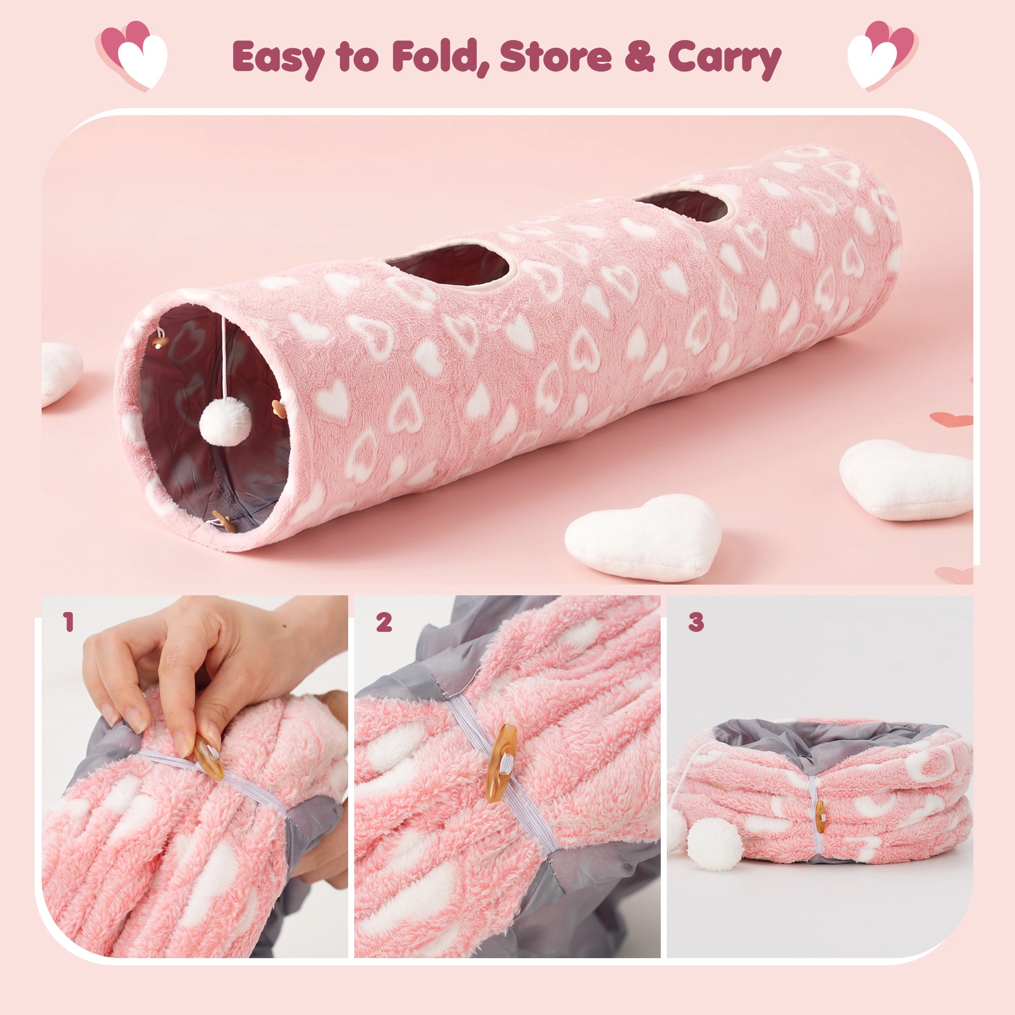 Sweetheart Snuggle Cat Tunnel Bed