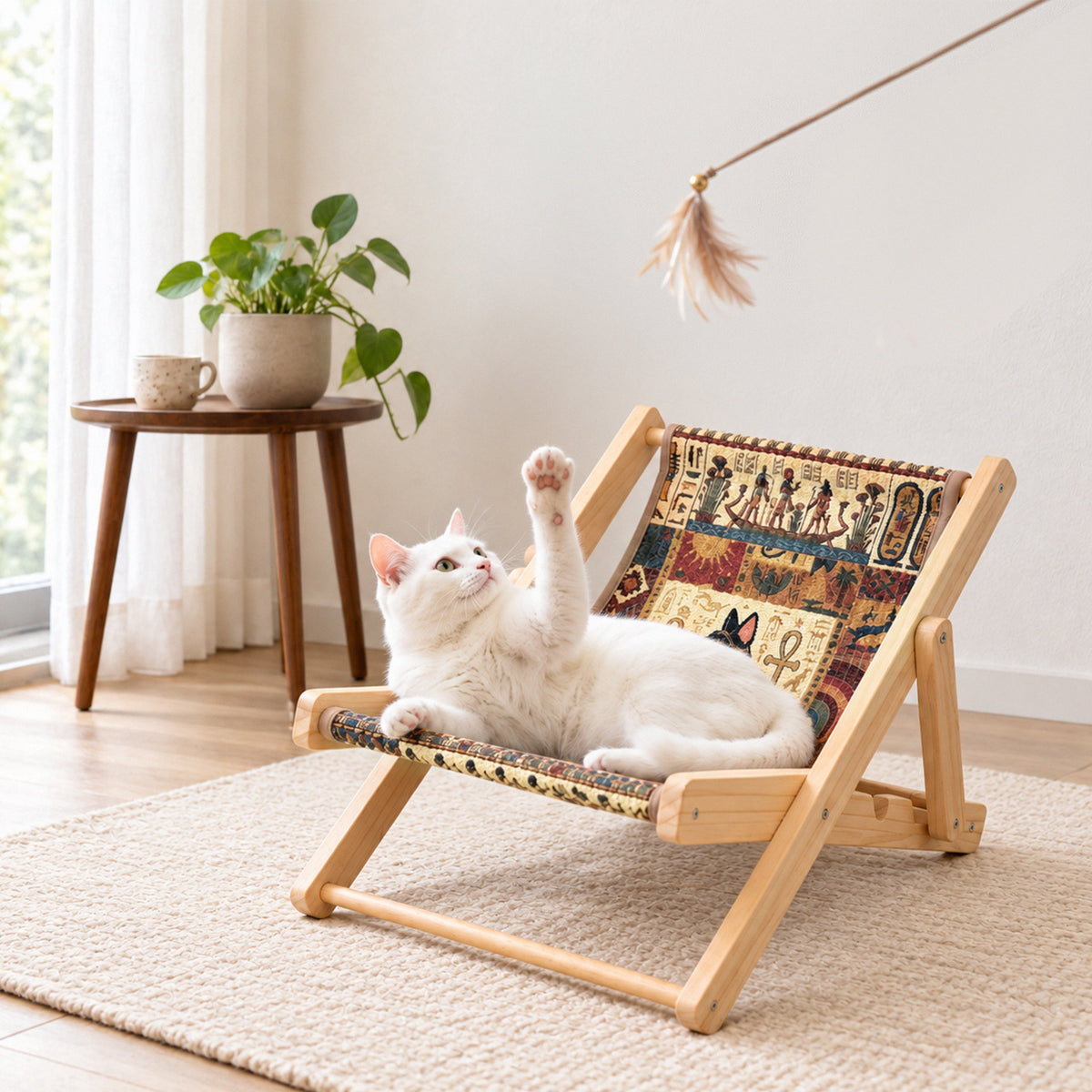 Foldable Cat Lounge Chair With Scratching Surface