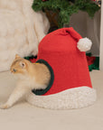 Christmas Santa Hat Cat Bed