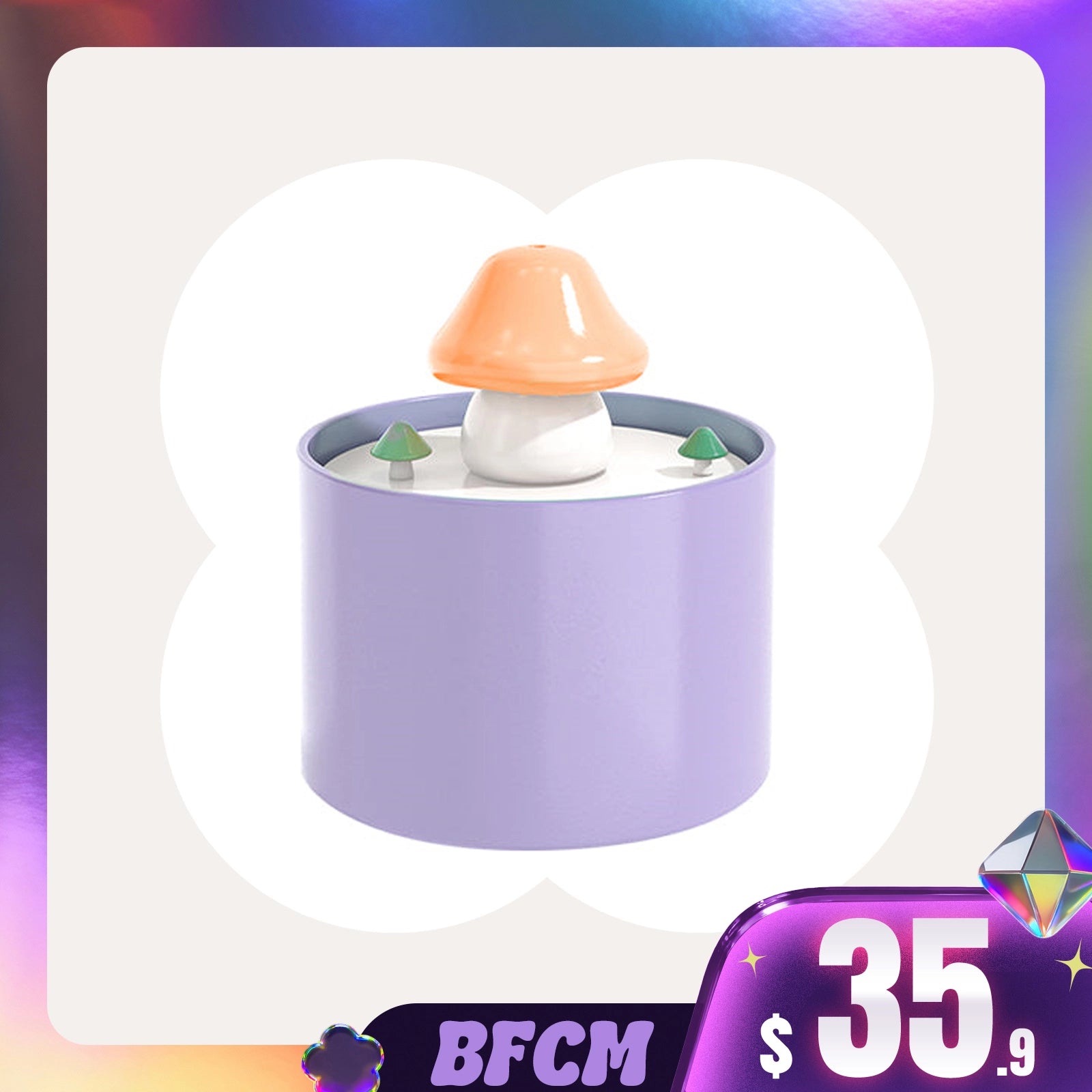 Mushroom Cat Water Fountain