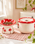3.4oz Mushroom Picnic Ceramic Cat Bowl