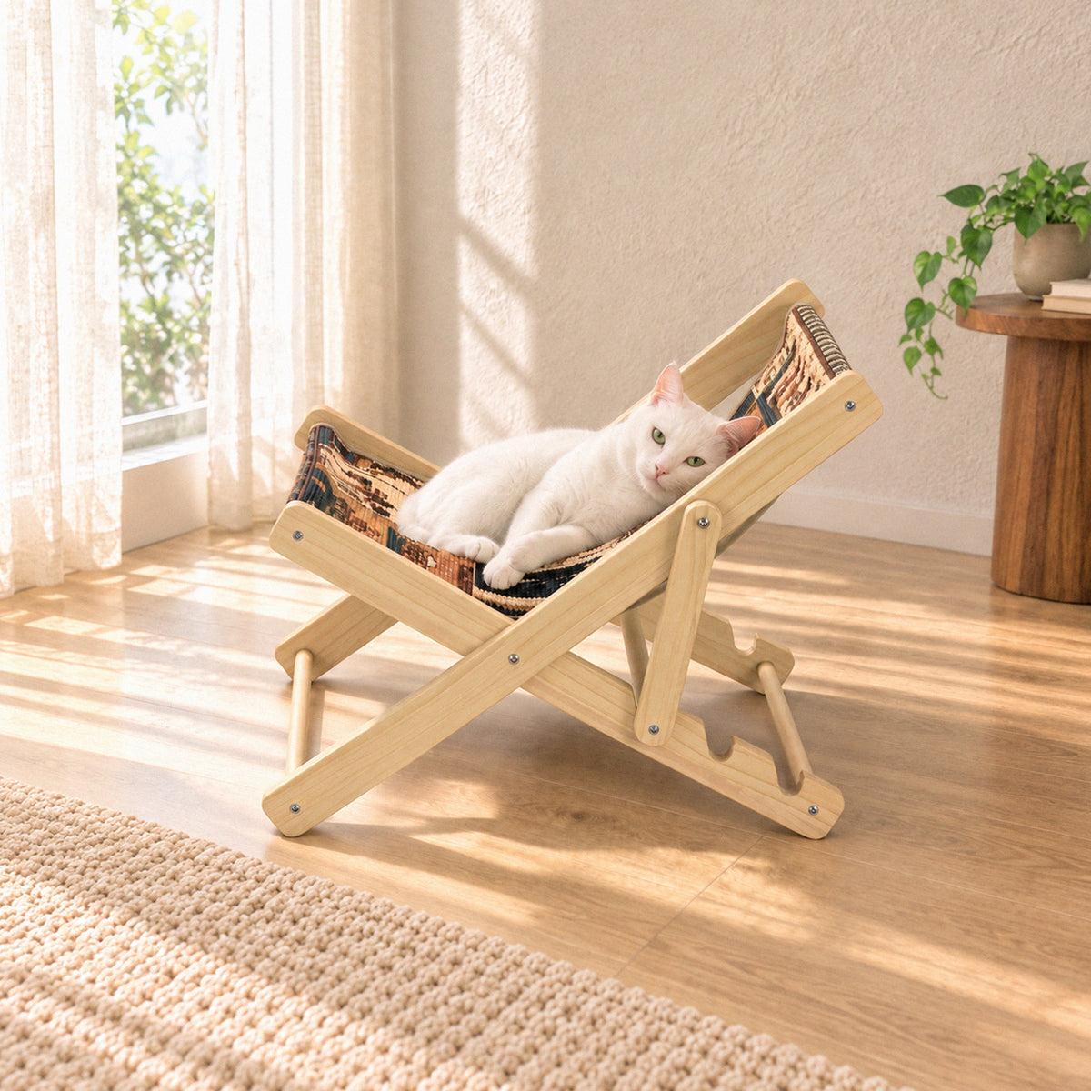 Foldable Cat Lounge Chair With Scratching Surface