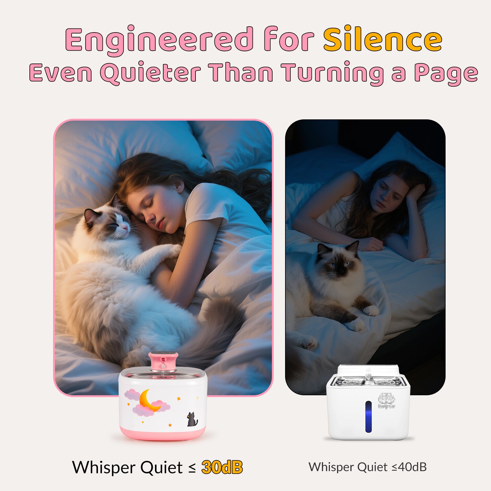 71oz Moonlight Wireless Smart Water Fountain