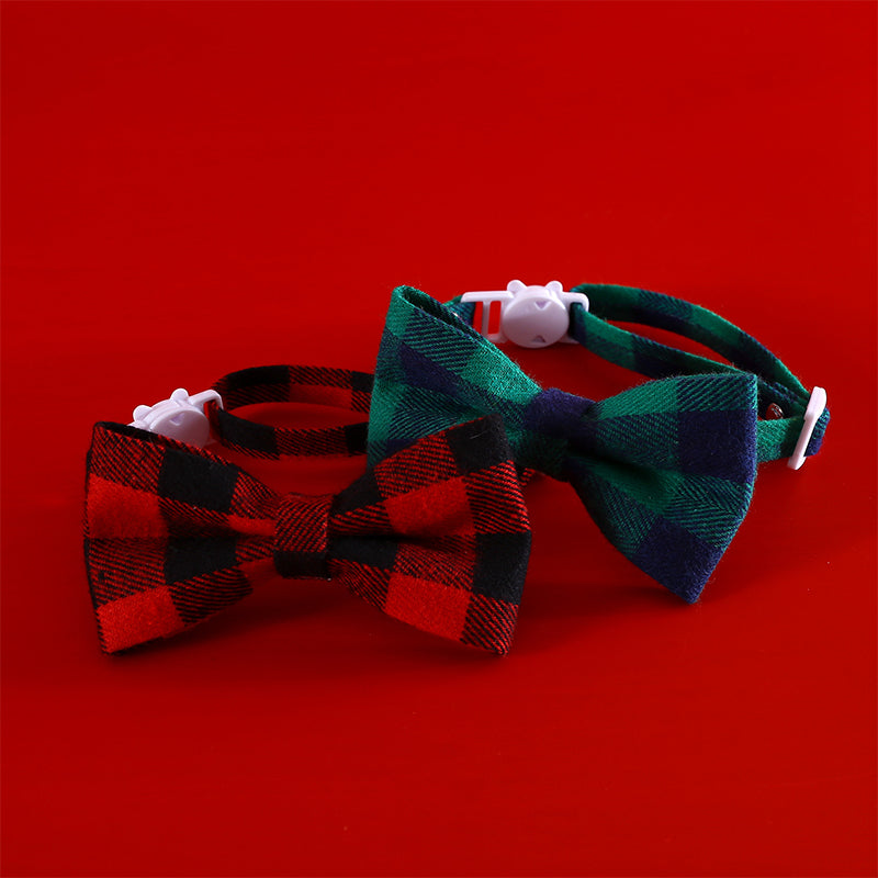 Christmas Plaid Cat Collar-Adjustable Anti-Choking Elegance