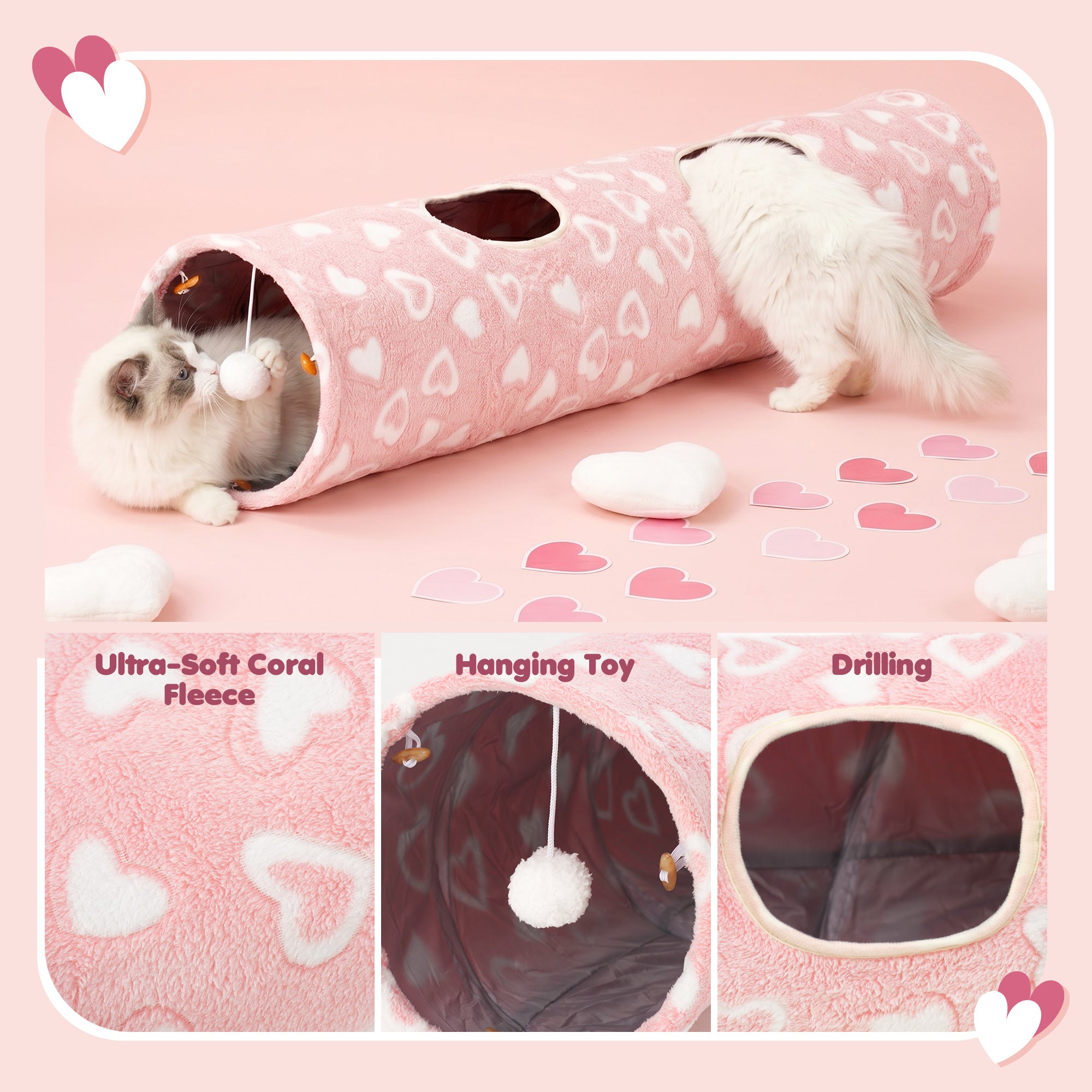Sweetheart Snuggle Cat Tunnel Bed