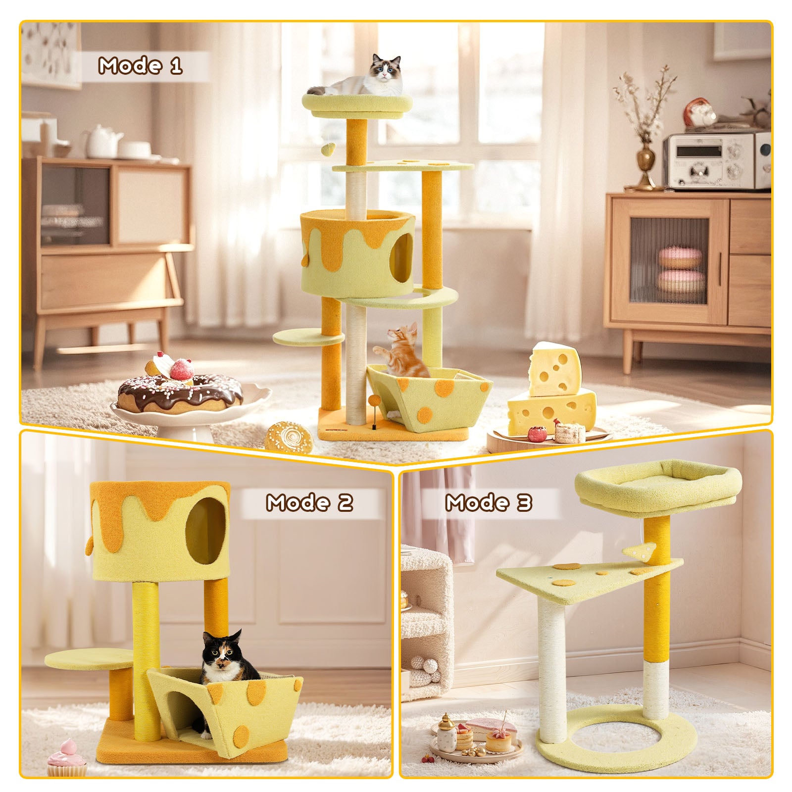 Transformable Cheese Cat Tree