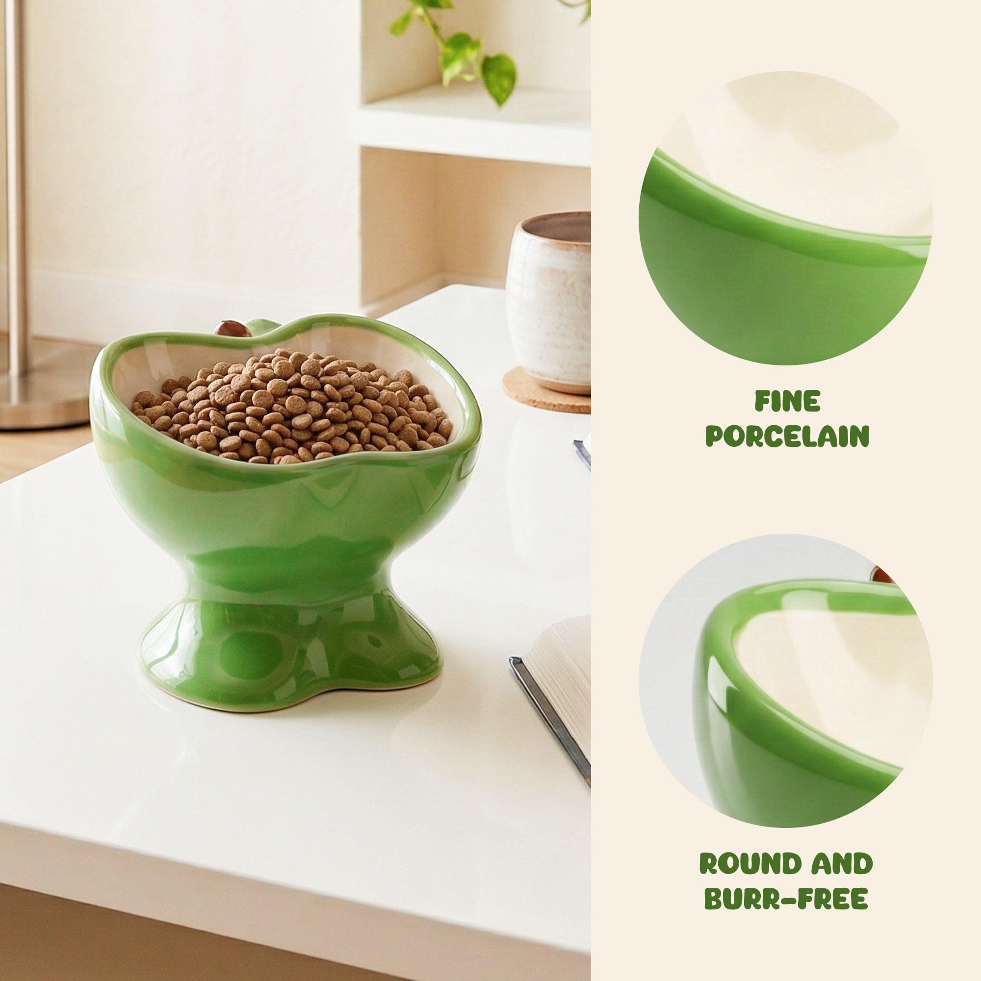 9oz Apple Bliss Elevated Cat Bowl