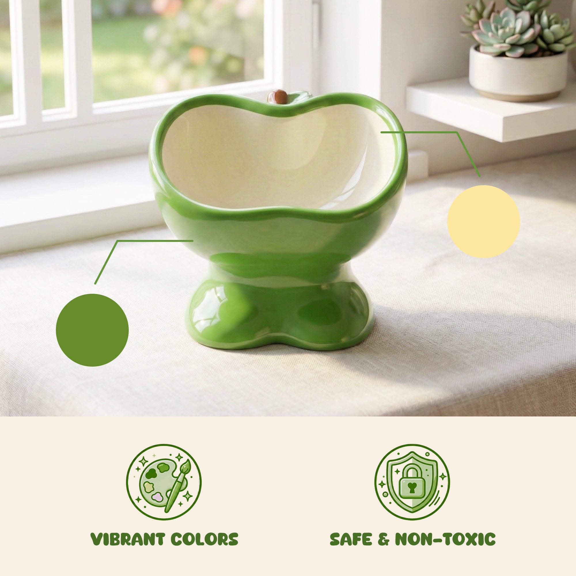 9oz Apple Bliss Elevated Cat Bowl