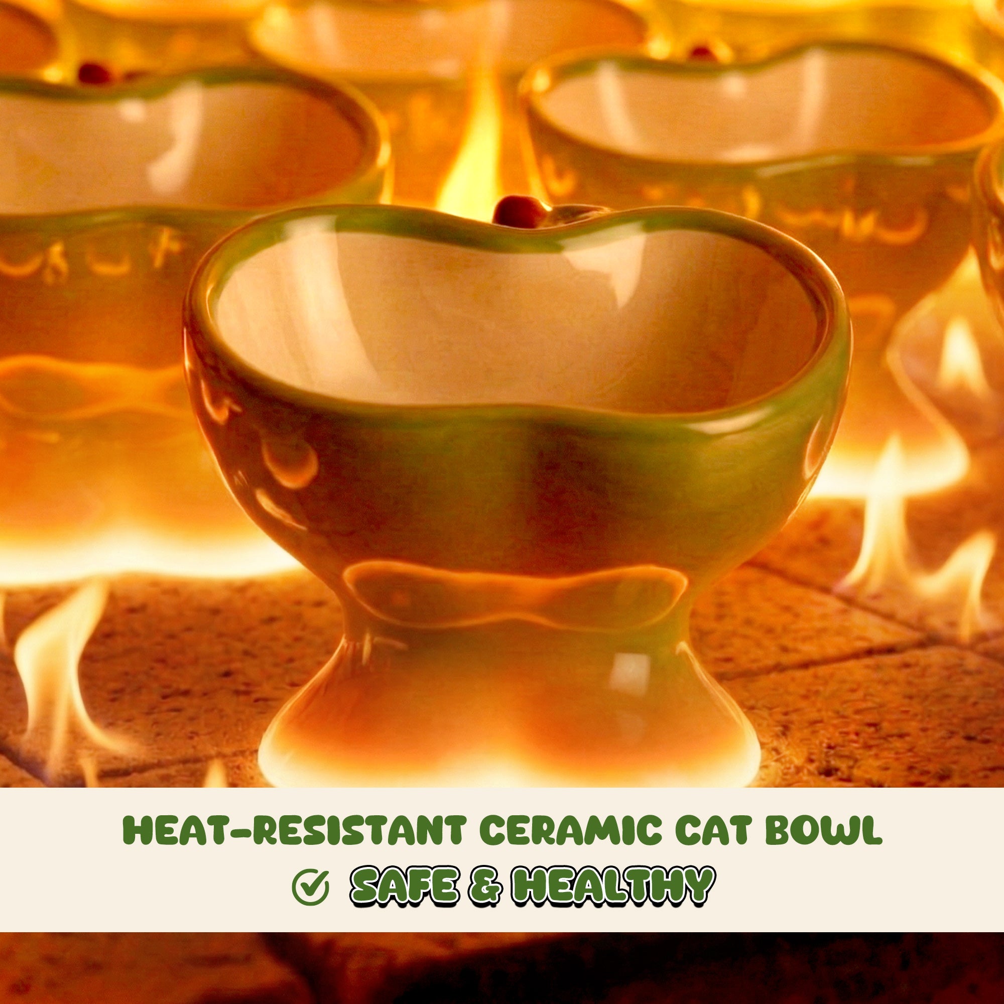 9oz Apple Bliss Elevated Cat Bowl