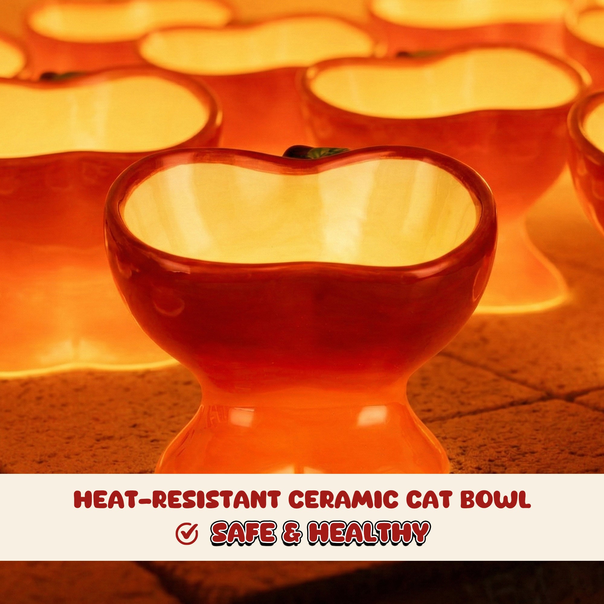 9oz Apple Bliss Elevated Cat Bowl