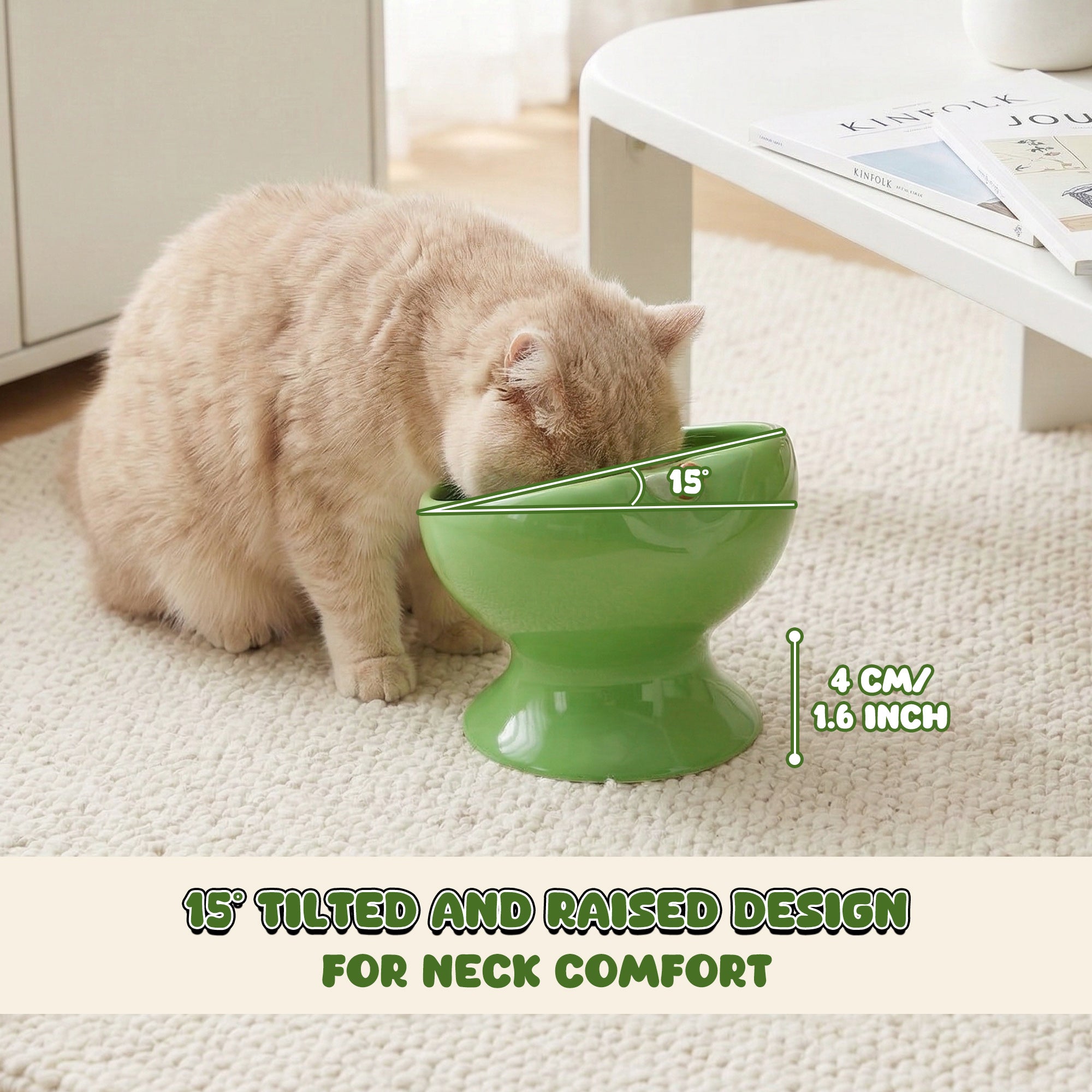 9oz Apple Bliss Elevated Cat Bowl