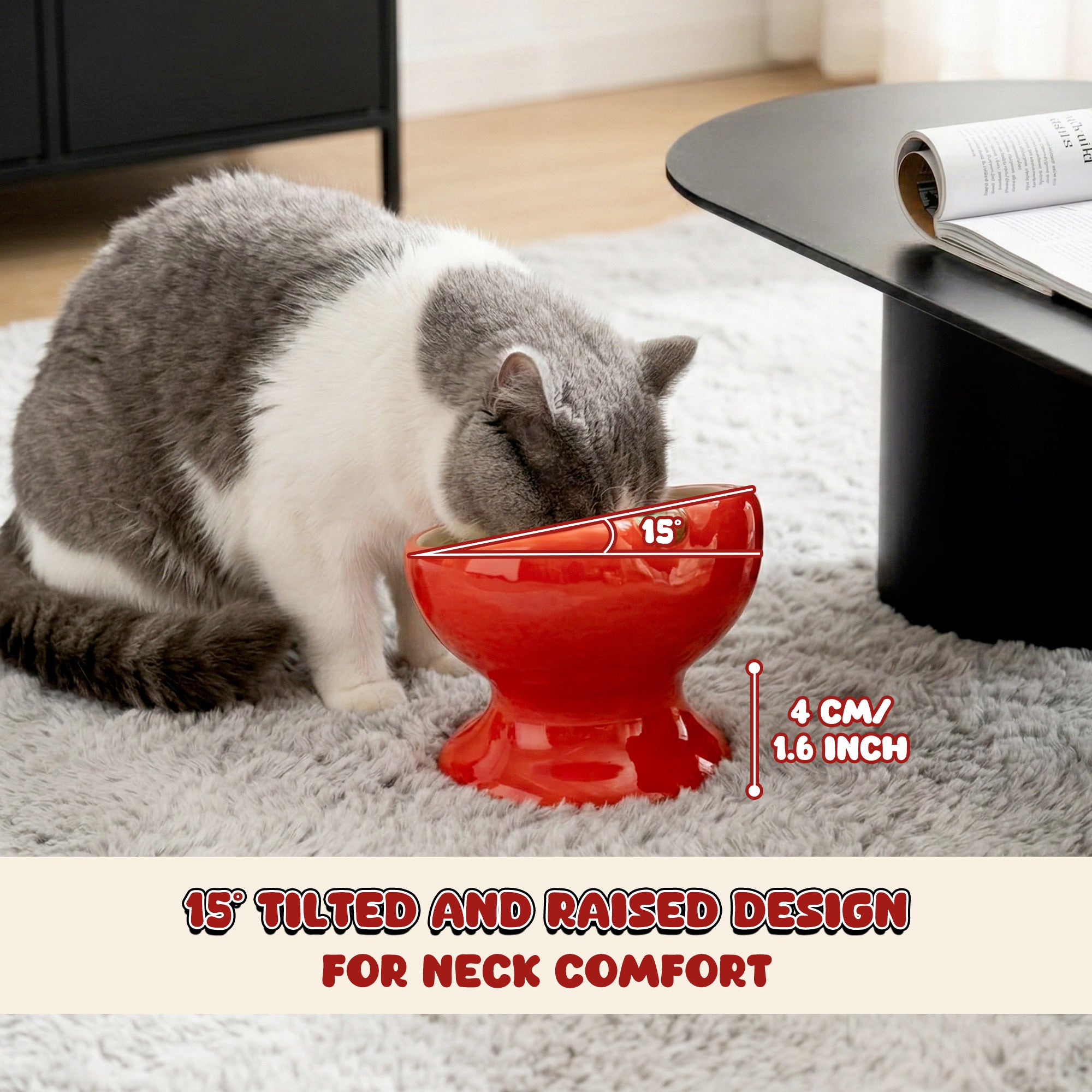 9oz Apple Bliss Elevated Cat Bowl