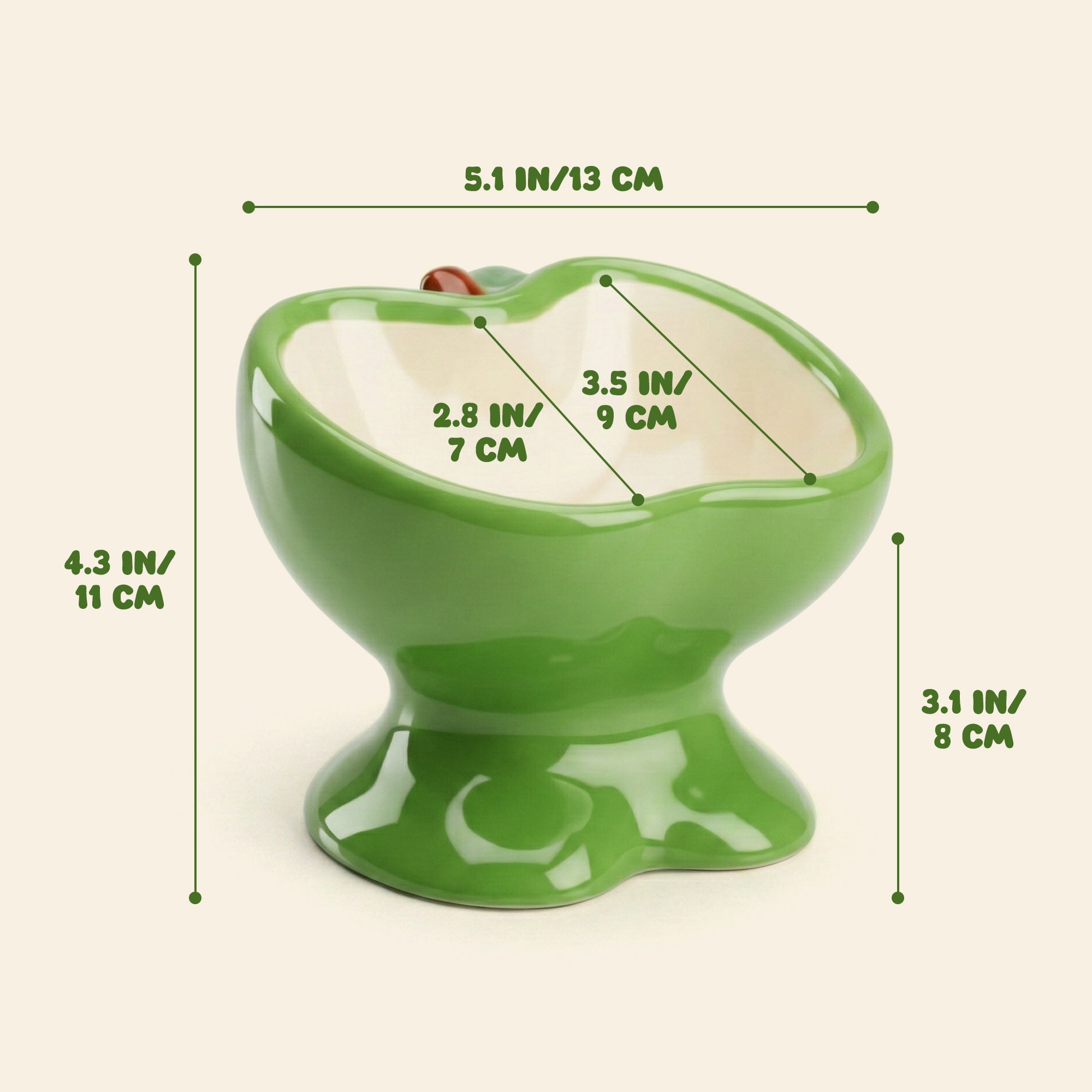 9oz Apple Bliss Elevated Cat Bowl