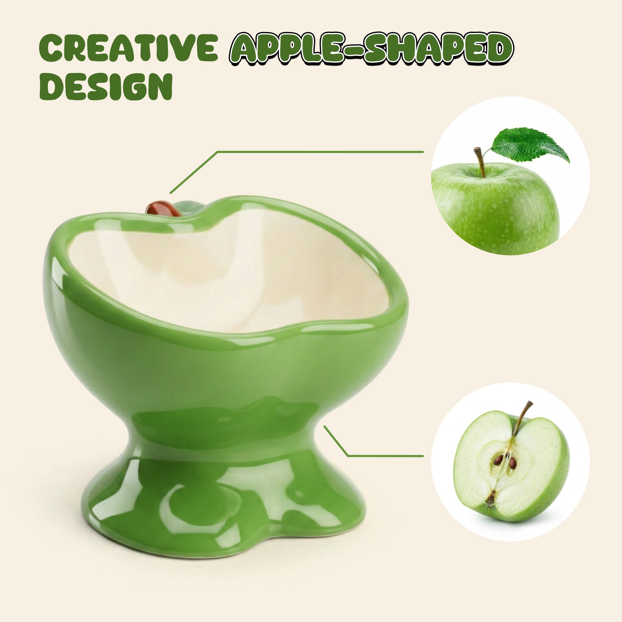 9oz Apple Bliss Elevated Cat Bowl