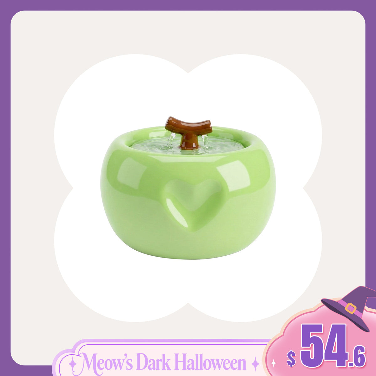 50oz Love Apple Cat Water Fountain