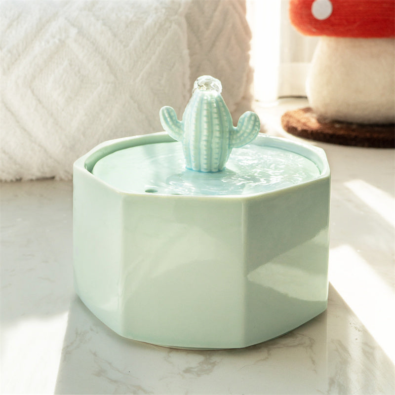 50oz/1.5L Cactus Style Cat Water Fountain