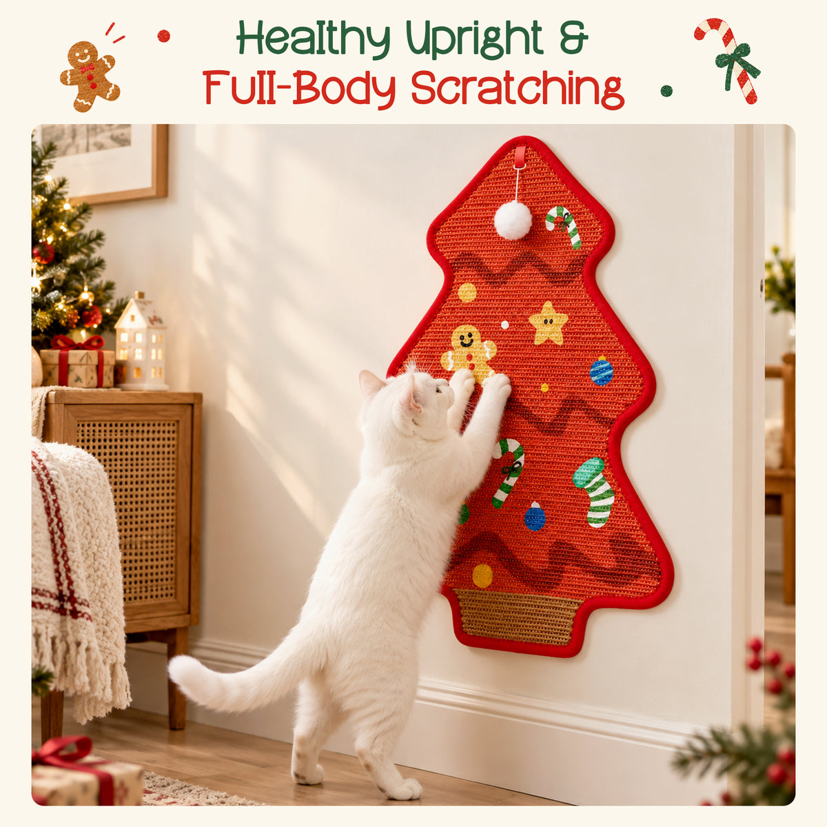 Durable Christmas Tree Cat Scratcher Mat
