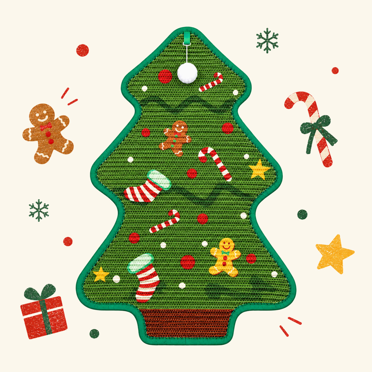 Durable Christmas Tree Cat Scratcher Mat