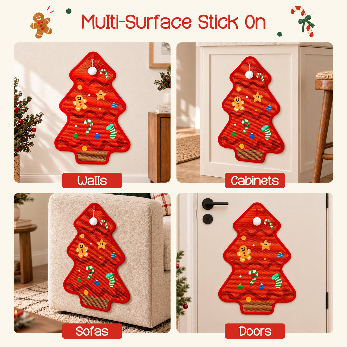 Durable Christmas Tree Cat Scratcher Mat