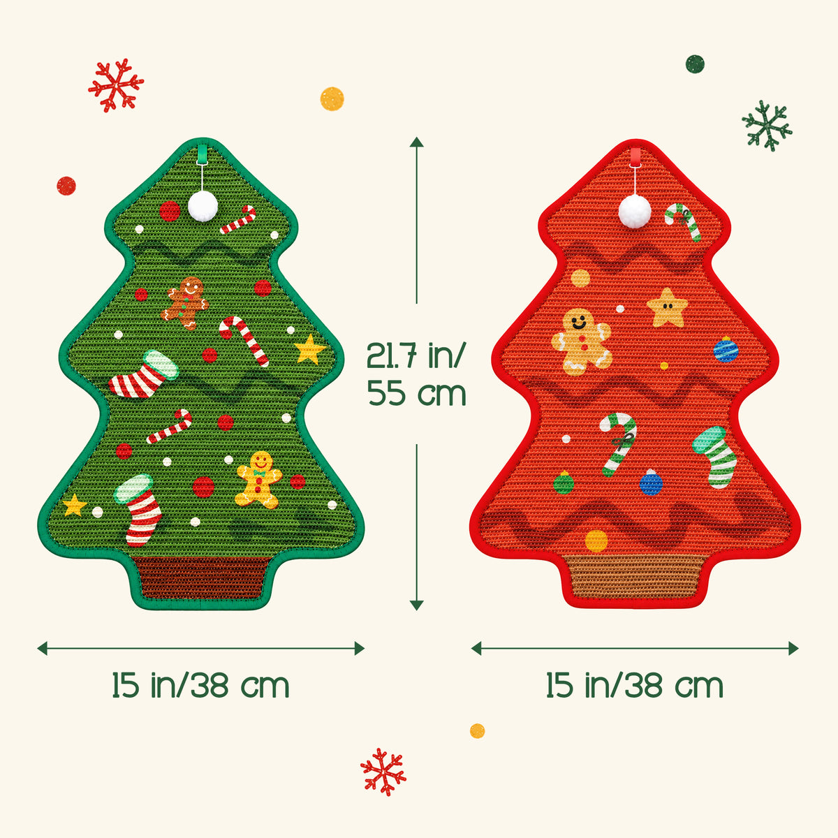 Durable Christmas Tree Cat Scratcher Mat