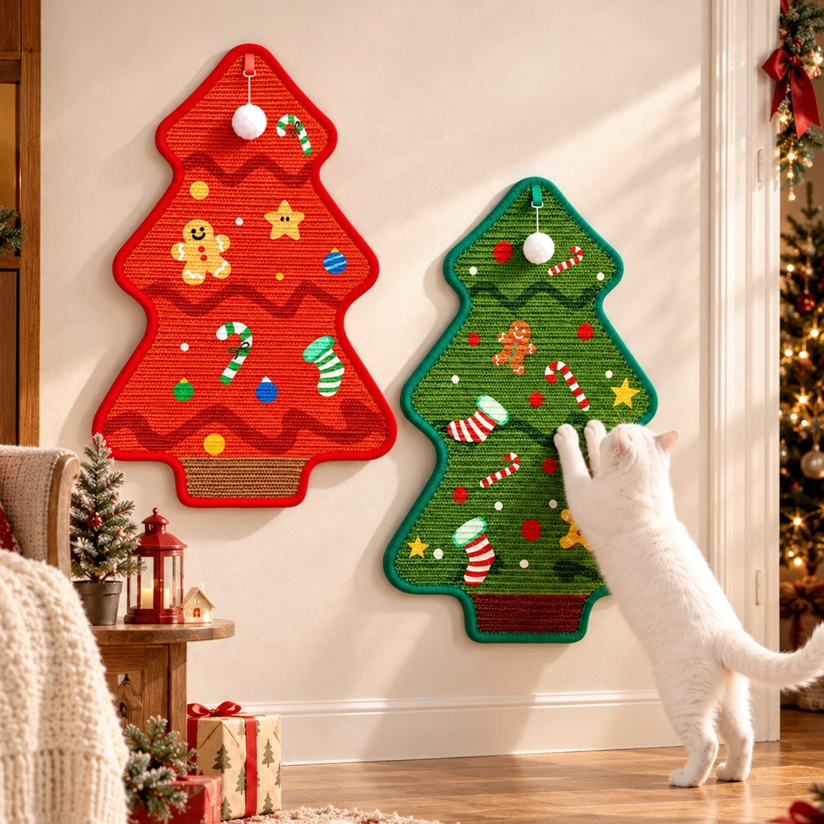 Durable Christmas Tree Cat Scratcher Mat