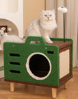 Cozy Green Radio Cat Bed