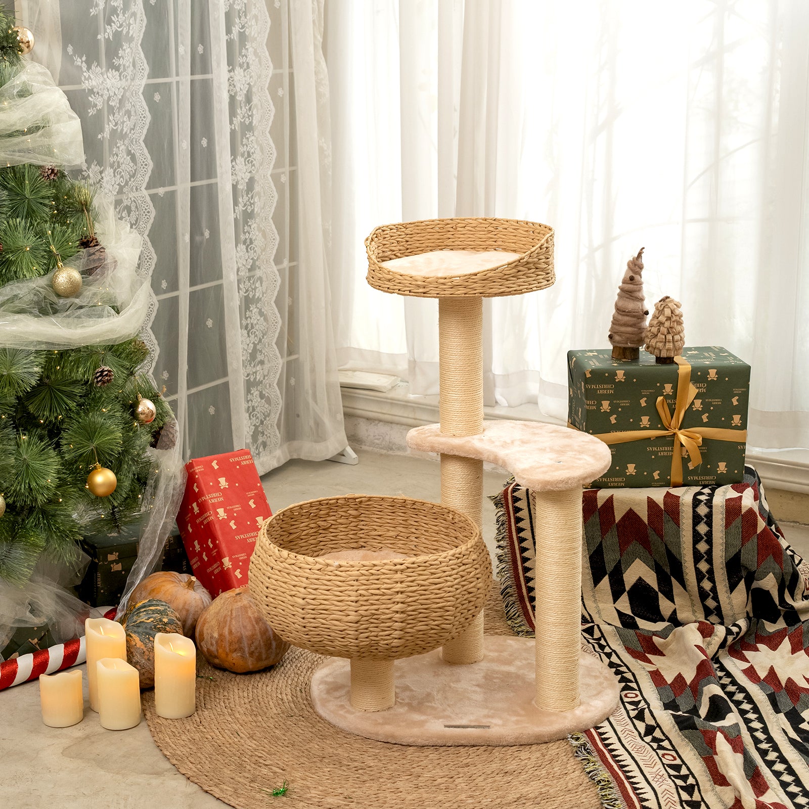 Sleeping in the Bowl Cat Tree