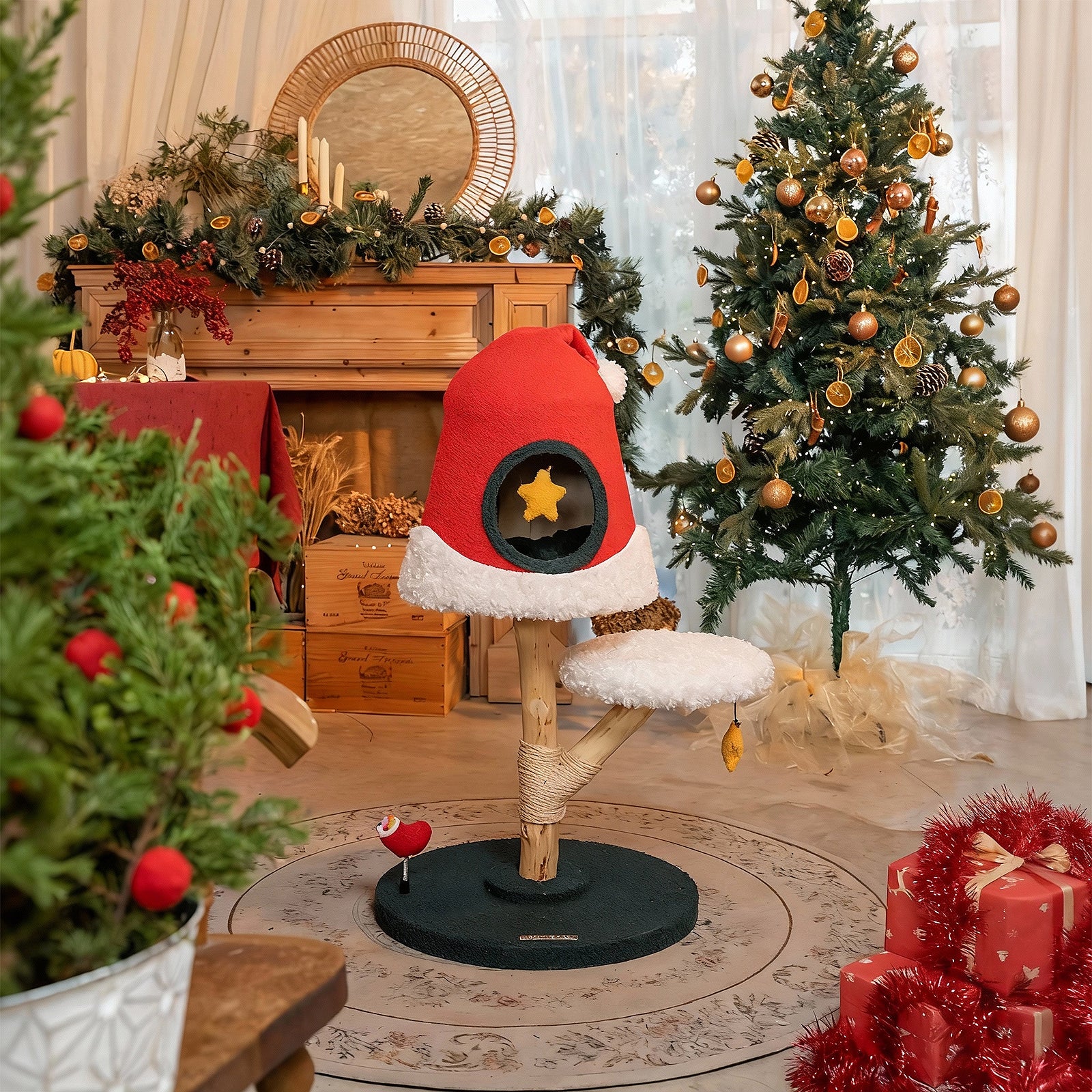 Santa Hat Cat Tree