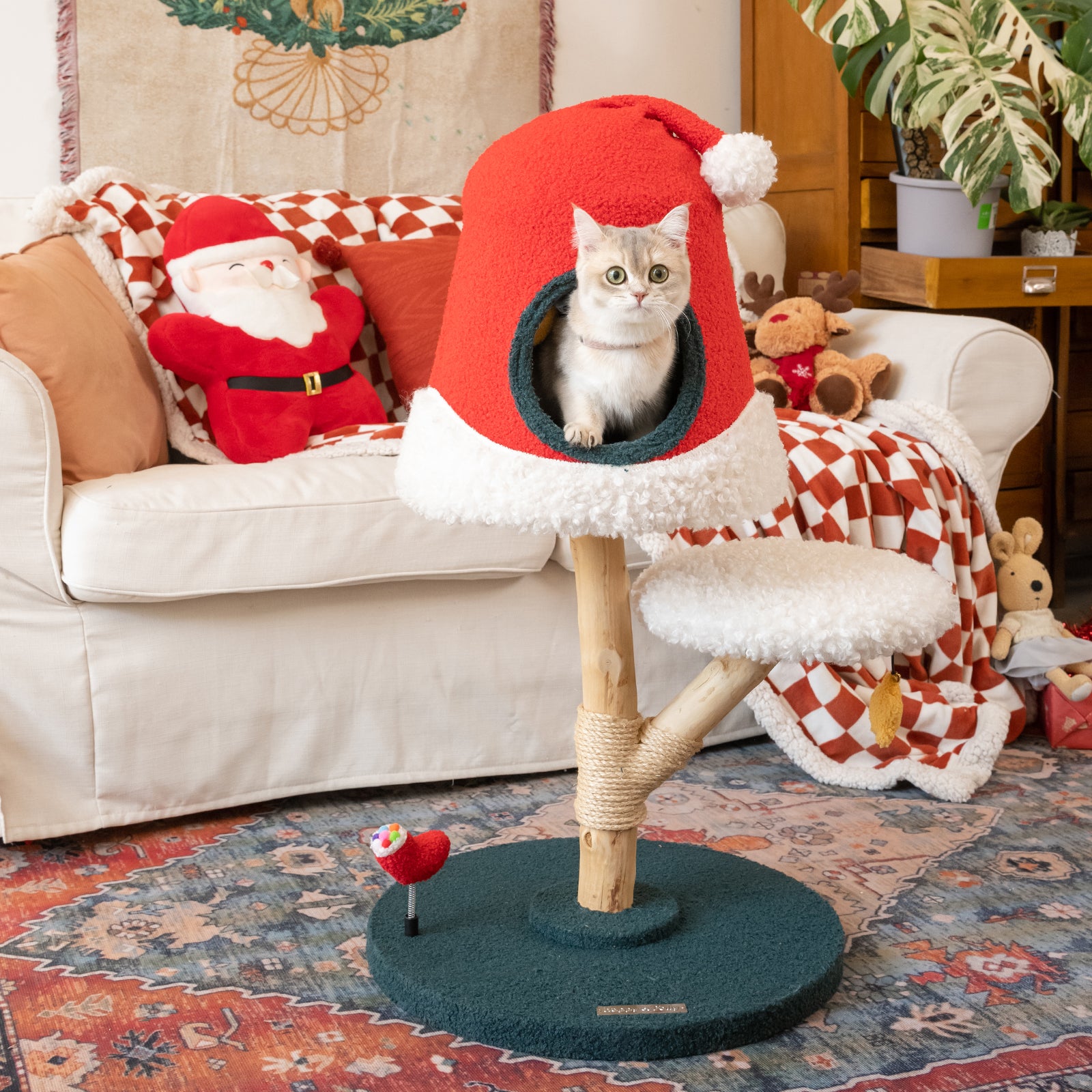 Santa Hat Cat Tree