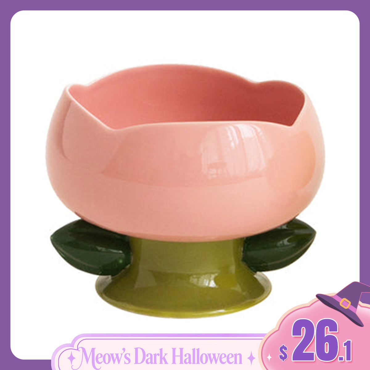 Flower Shape Cat Bowl