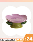 Flower Shape Cat Bowl