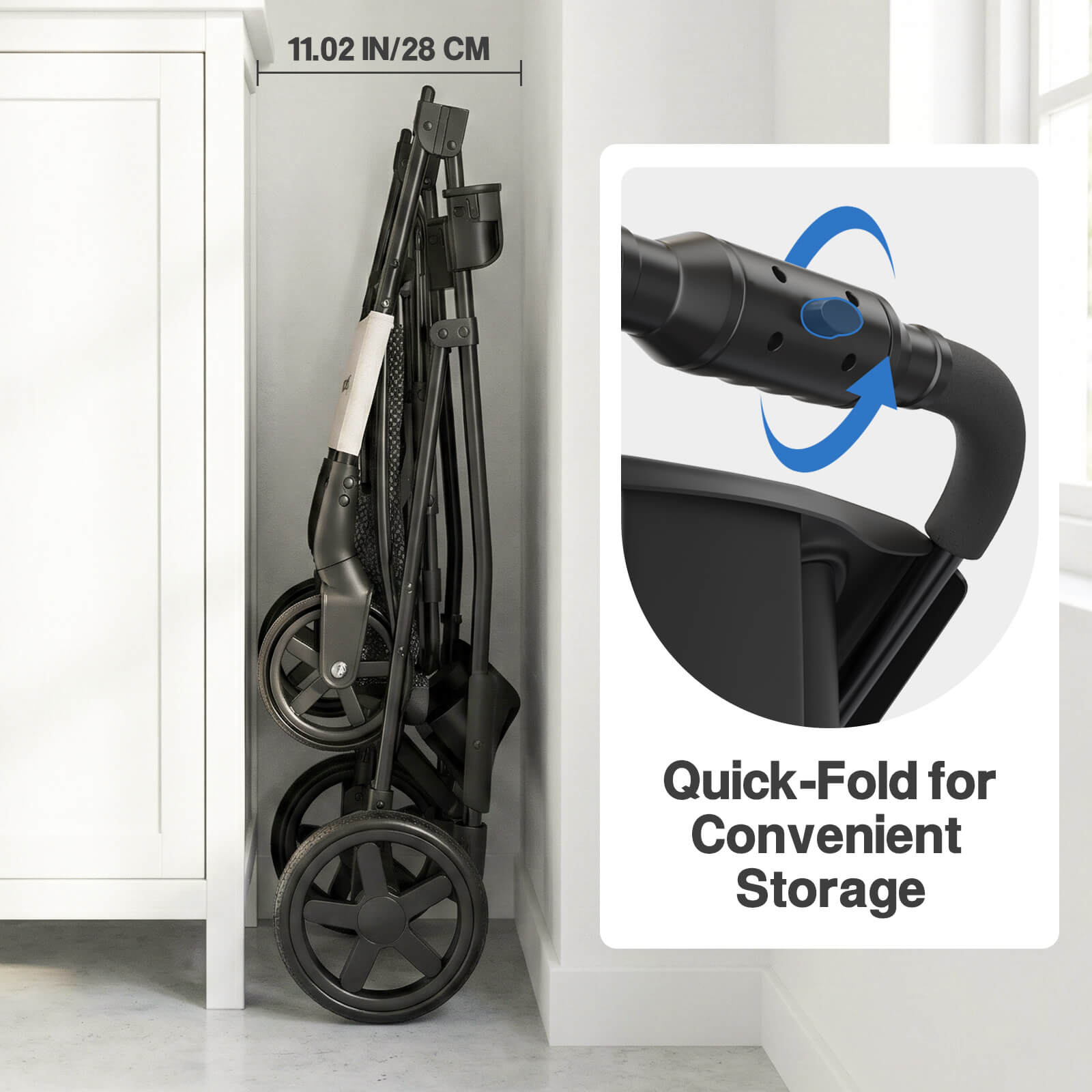 Foldable Pet Stroller with Detachable Carrier