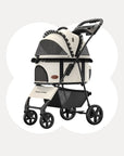 Foldable Pet Stroller with Detachable Carrier