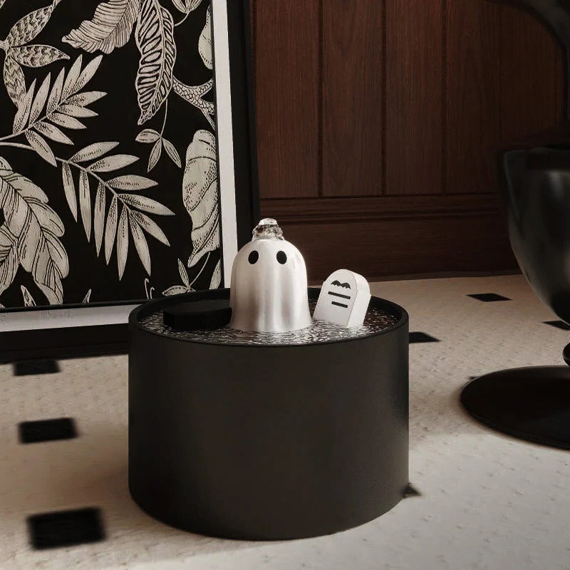 50oz / 1.5L Ceramic Ghost Cat Water Fountain