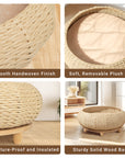 Handwoven Rattan Wood Cat Bed