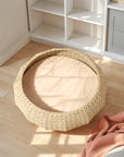 Handwoven Rattan Wood Cat Bed