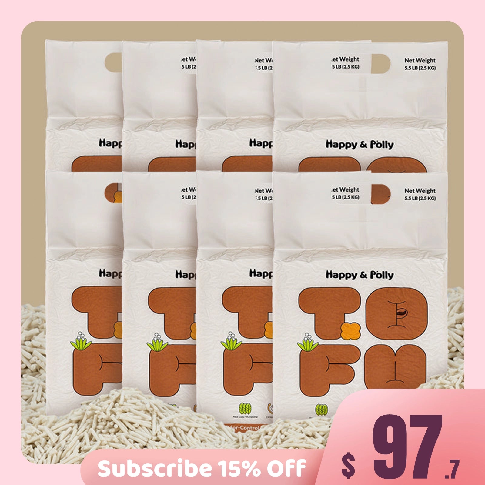 Plant-Based Tofu Litter with Triple Natural Deodorizers