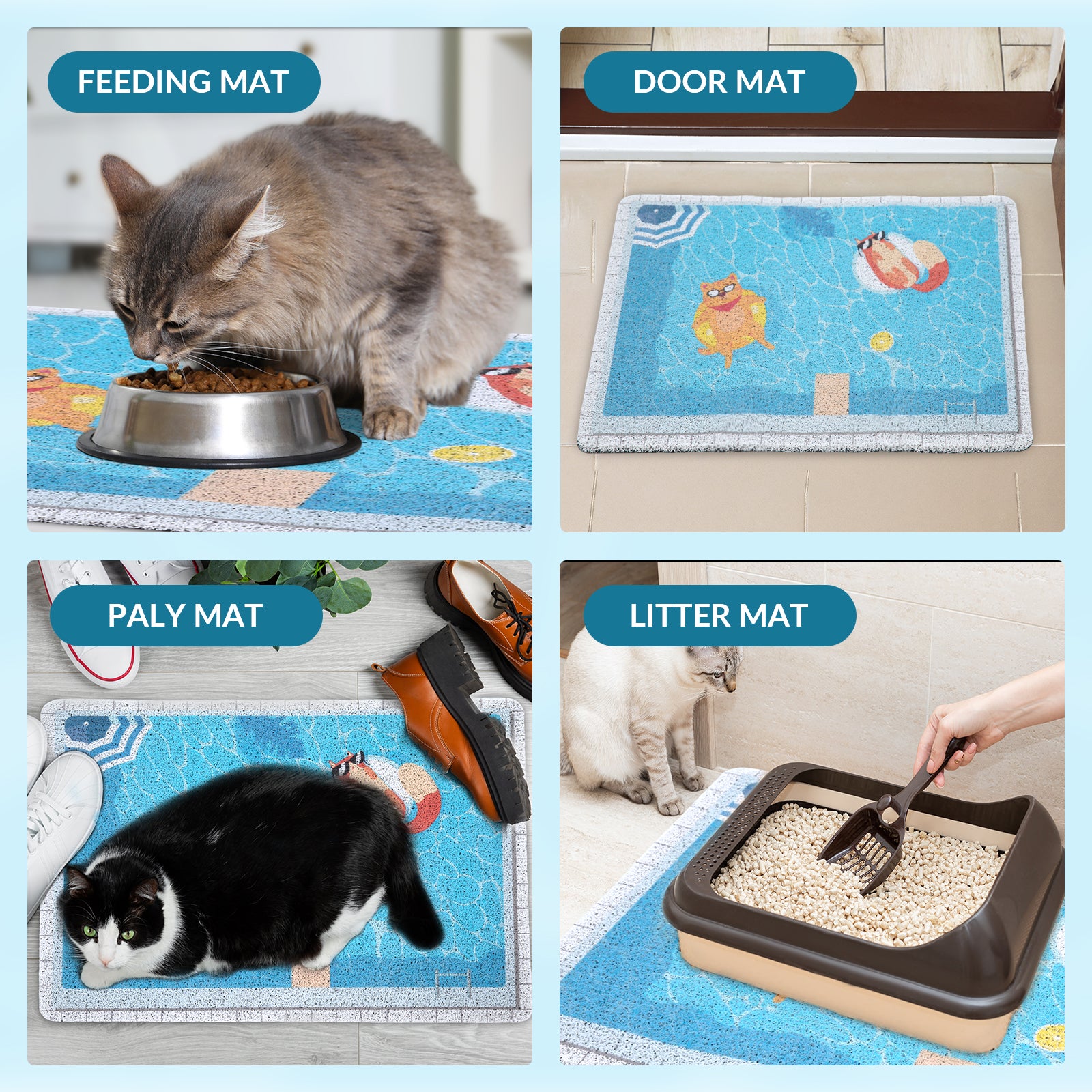 Summer Pool Cat Litter Mat