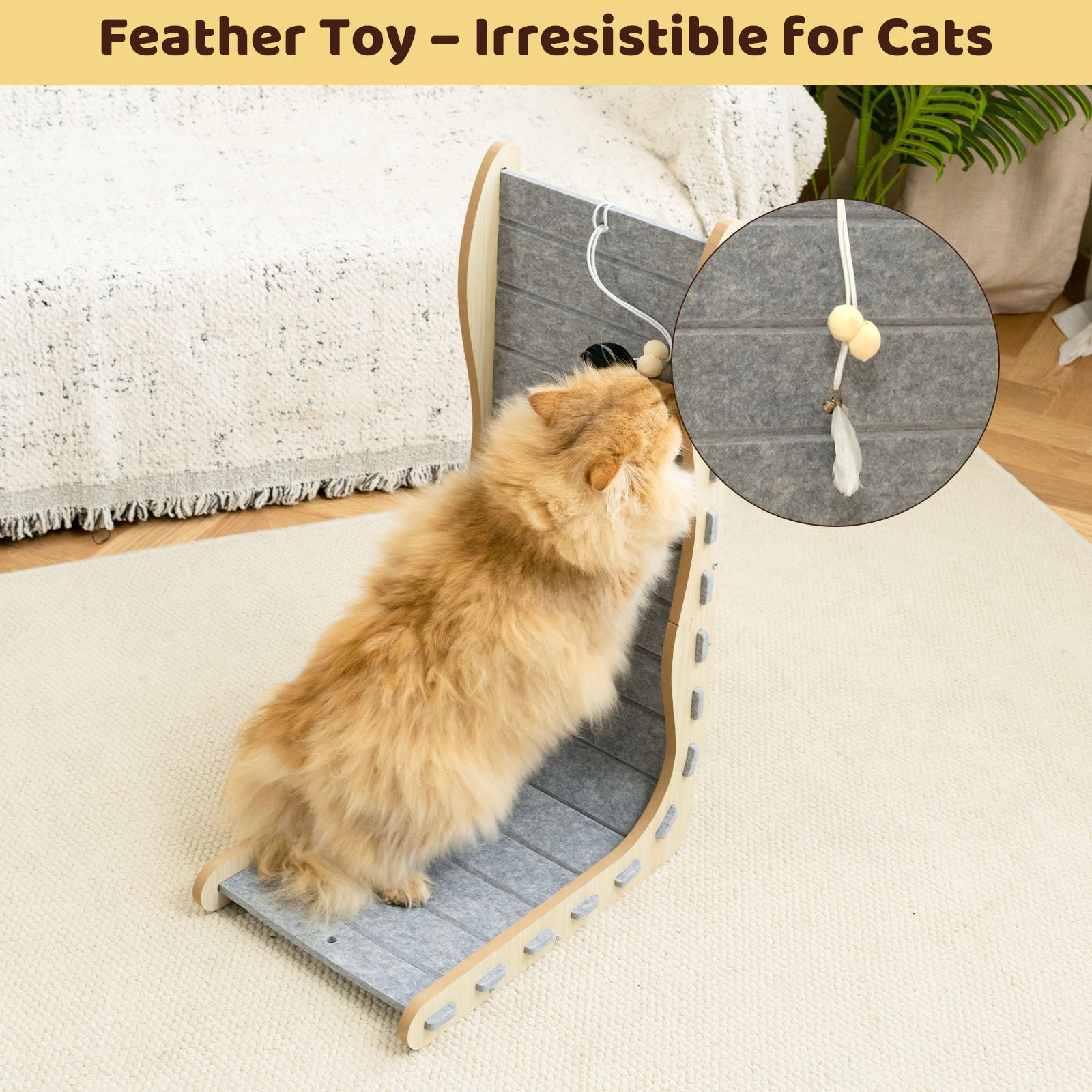 Modern Felt L-Shape Cat Scratcher