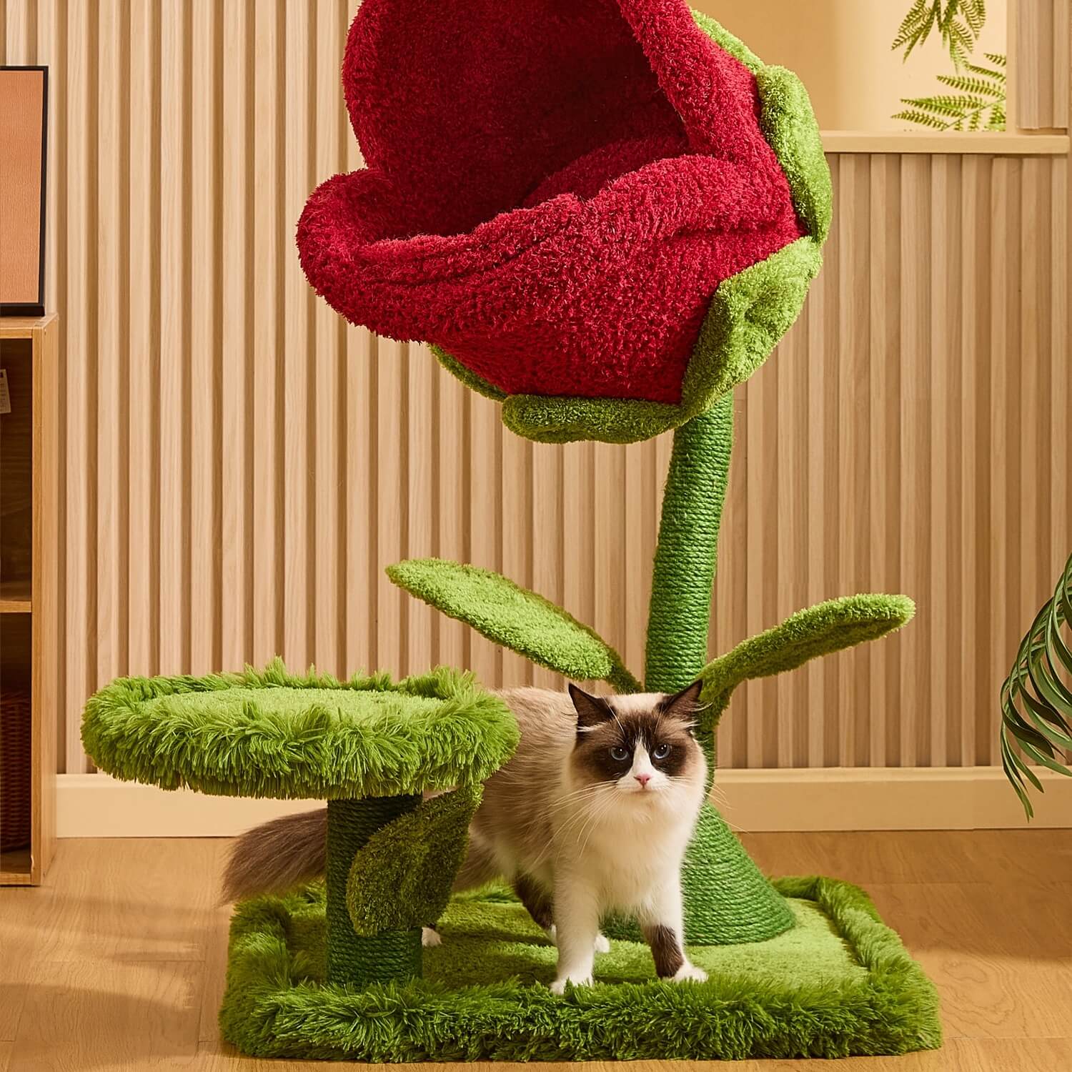 41.7'' Carnivorous Flower-Inspired Cat Tree – Happy & Polly